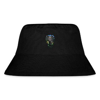 Elefantenkopf Tier Rüssel Elefant - Stanley/Stella recycelter Bucket Hat - Schwarz - Vorne