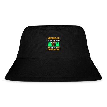 Hiking Hiker Nature Trekking Outdoor Mountaineerin - Stanley/Stella Recycled Bucket Hat - black - Front
