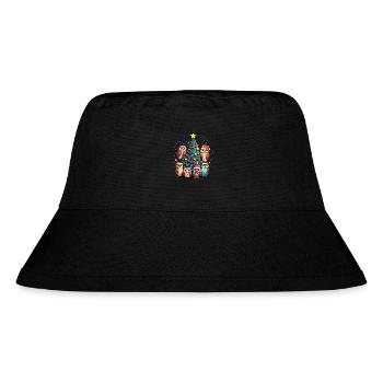 Eulen mit Weihnachtsmütze feiern Weihnachten - Stanley/Stella recycelter Bucket Hat - Schwarz - Vorne
