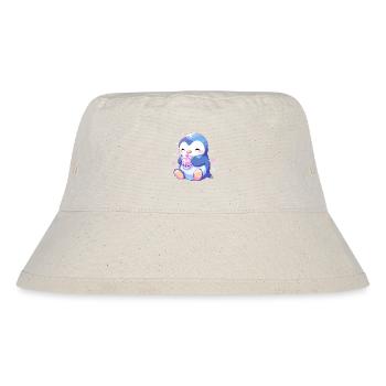 Kawaii Pinguin trinkt Boba Bubble Tea Chibi - Stanley/Stella recycelter Bucket Hat - Naturweiß - Vorne