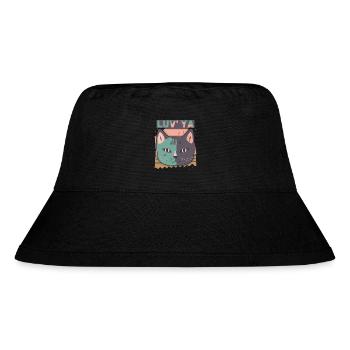 Katzenkopf, Valentinstag Katze, Liebeserklärung - Stanley/Stella recycelter Bucket Hat - Schwarz - Vorne
