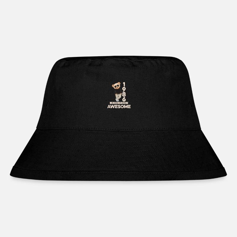 1986 Birthday Teddy Bear Being Awesome Orignal - Stanley/Stella Recycled Bucket Hat - black