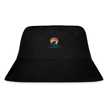 Sandhill Crane Retro Vogelbeobachtung - Stanley/Stella recycelter Bucket Hat - Schwarz - Vorne