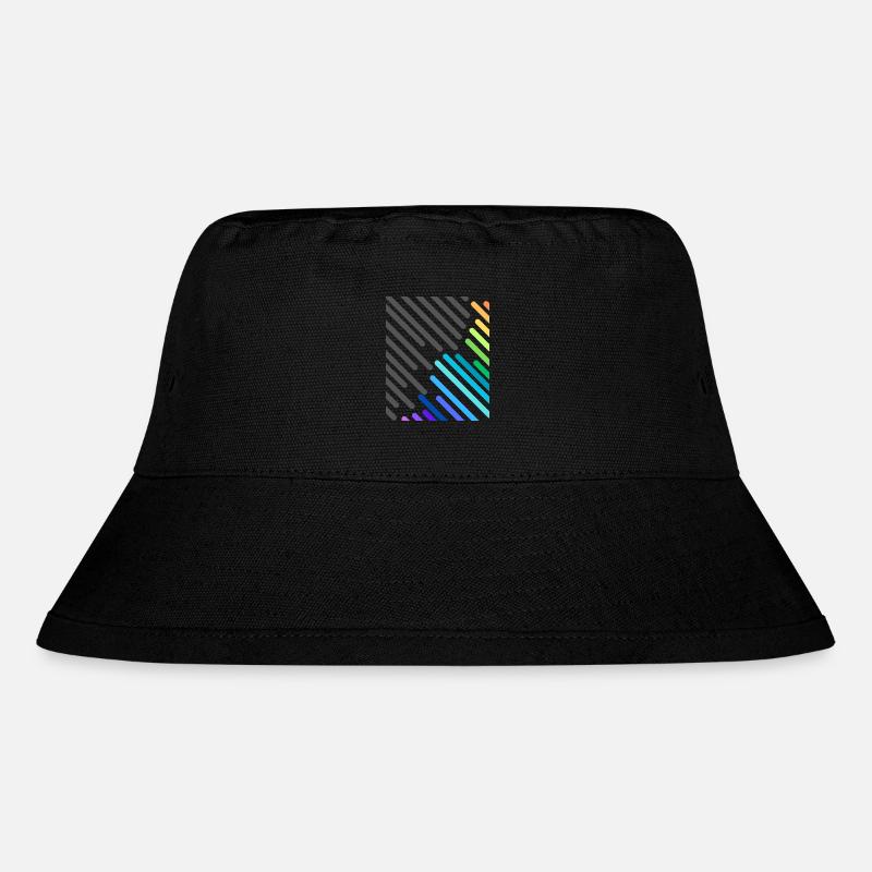 Bunte graue Streifen - Stanley/Stella recycelter Bucket Hat - Schwarz