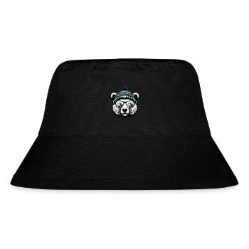 Funny Bear with Knitted Hat Ski Holiday Snowboard - Stanley/Stella Recycled Bucket Hat - black - Front