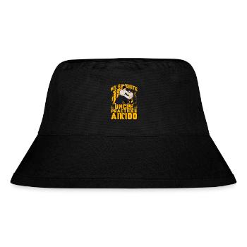Mein Lieblingsonkel trainiert Aikido - Stanley/Stella recycelter Bucket Hat - Schwarz - Vorne