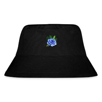 Rose bleue avec des feuilles - Bob recyclé Stanley/Stella - noir - Devant