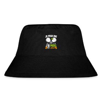 Ich kann nicht Padel und Aperitif Padeliste Geschenk - Stanley/Stella recycelter Bucket Hat - Schwarz - Vorne