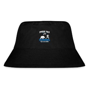 Ich kann nicht, ich laufe und ich bin motiviert - Stanley/Stella recycelter Bucket Hat - Schwarz - Vorne