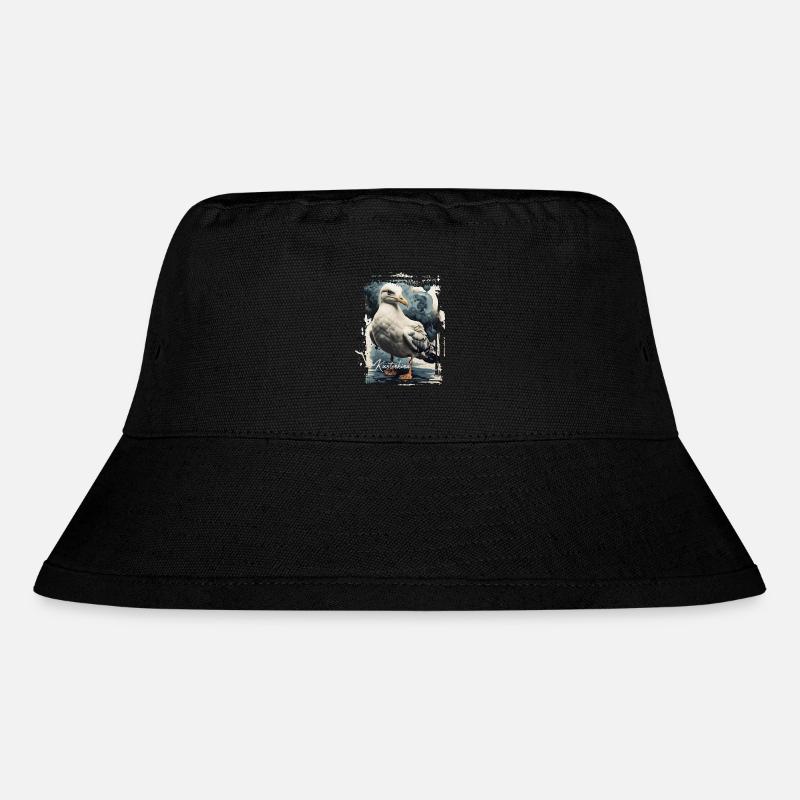 Möwe Küstenkind - Stanley/Stella recycelter Bucket Hat - Schwarz