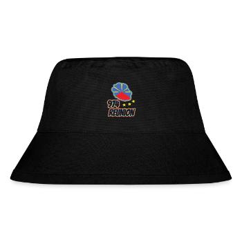 Geschenkidee Flaggenkarte La Réunion 974 - Stanley/Stella recycelter Bucket Hat - Schwarz - Vorne