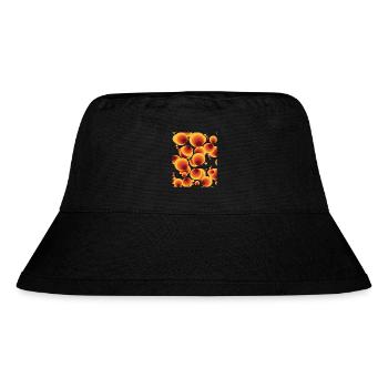 Abstraktes Polka Dots Kreismuster - Stanley/Stella recycelter Bucket Hat - Schwarz - Vorne