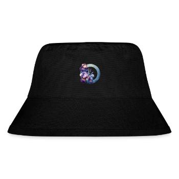 Schwertlilien gezeichnet - Stanley/Stella recycelter Bucket Hat - Schwarz - Vorne