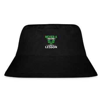 Nie ein Misserfolg, immer eine Lektion - Stanley/Stella recycelter Bucket Hat - Schwarz - Vorne