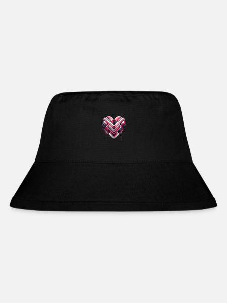 Futuristic Heart - Stanley/Stella Recycled Bucket Hat - black