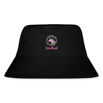 Einhorn Blumen Bunt Schulkind - Stanley/Stella recycelter Bucket Hat - Schwarz - Vorne