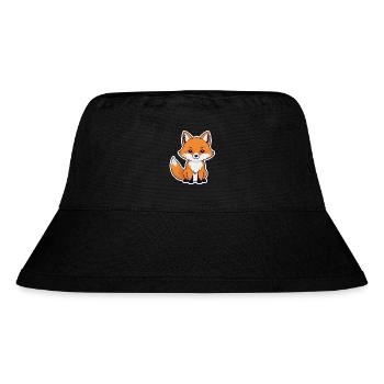 Fuchs Illustration - Stanley/Stella recycelter Bucket Hat - Schwarz - Vorne