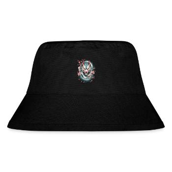 Japanischer Drache Design Aesthetic Streetwear - Stanley/Stella recycelter Bucket Hat - Schwarz - Vorne