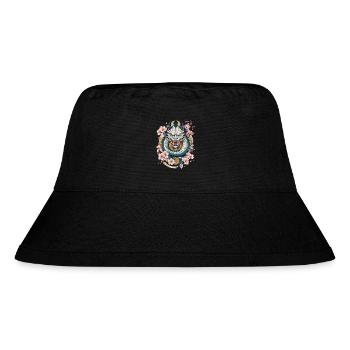 Japanischer Drache Aesthetic Streetwear Design - Stanley/Stella recycelter Bucket Hat - Schwarz - Vorne