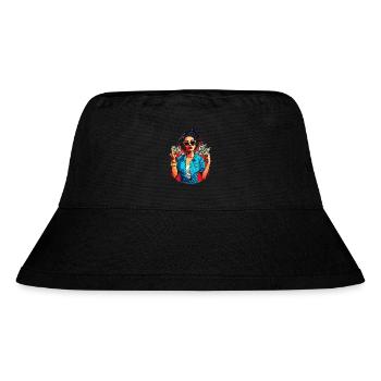 Beautiful female paint art Face colorful woman - Stanley/Stella Recycled Bucket Hat - black - Front