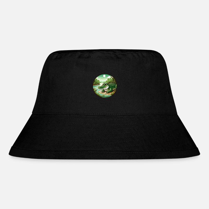 Krokodil, Alligator - Stanley/Stella recycelter Bucket Hat - Schwarz