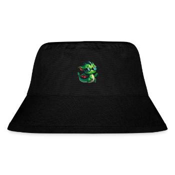 Dragon with glasses in comic style - Stanley/Stella Recycled Bucket Hat - black - Front