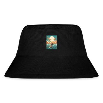 Schwimmen im offenen Meer - Stanley/Stella recycelter Bucket Hat - Schwarz - Vorne