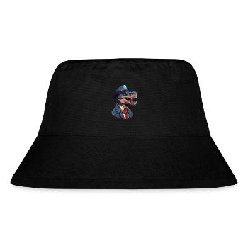 Raptor Saurus, the Detective Dino - Stanley/Stella Recycled Bucket Hat - black - Front