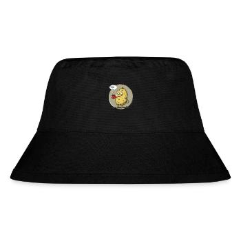 Cartoon Potato with Tobacco Pipe - Stanley/Stella Recycled Bucket Hat - black - Front