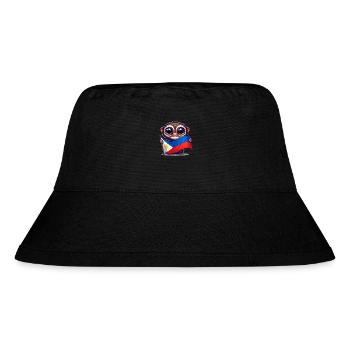 Tarsier mit philippinischer Flagge - Stanley/Stella recycelter Bucket Hat - Schwarz - Vorne