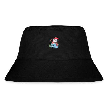 Cute Santa Claus on elephant - Stanley/Stella Recycled Bucket Hat - black - Front