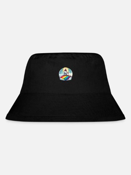 Jesus auf Regenbogen - Stanley/Stella recycelter Bucket Hat - Schwarz