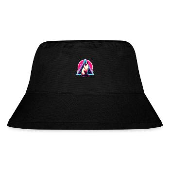 Siamesische Katze im 80er Style Dreieck - Stanley/Stella recycelter Bucket Hat - Schwarz - Vorne