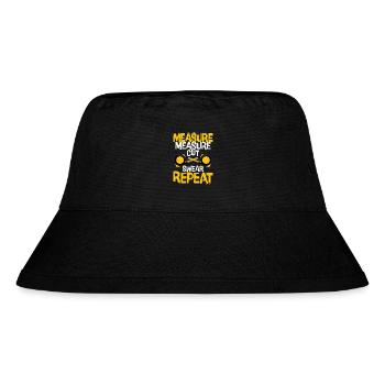 Craftsman's Mantra - Measure Twice, Cut, Swear, Do - Stanley/Stella recycelter Bucket Hat - Schwarz - Vorne