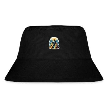 Alienkopf in Pyramide - Stanley/Stella recycelter Bucket Hat - Schwarz - Vorne