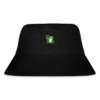 Peace Frog - Inspirational Motif - Stanley/Stella Recycled Bucket Hat - black - Front