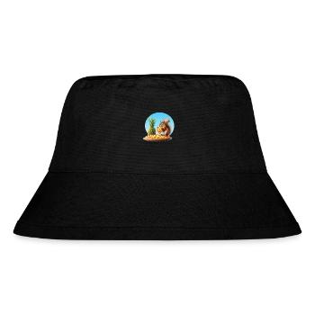 Squirrel enjoying pizza - Stanley/Stella Recycled Bucket Hat - black - Front