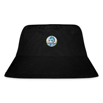 Lesender Dinosaurier - Stanley/Stella recycelter Bucket Hat - Schwarz - Vorne