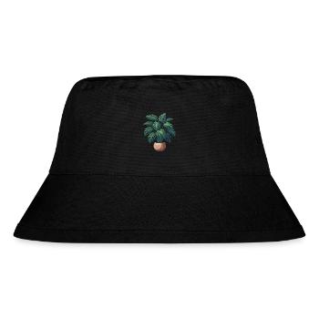Wunderschöne Monstera Pflanze - Stanley/Stella recycelter Bucket Hat - Schwarz - Vorne