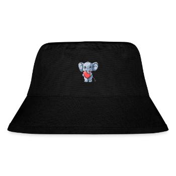 Éléphant mignon tenant une illustration de coeur pour - Bob recyclé Stanley/Stella - noir - Devant