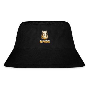 Alpaca Alpakas Alpaka - Stanley/Stella recycelter Bucket Hat - Schwarz - Vorne