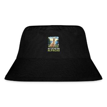 Alpaca Alpakas Alpaka - Stanley/Stella recycelter Bucket Hat - Schwarz - Vorne