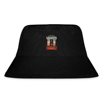 Funny Grandpa Cornhole Bean Bag Toss Player - Stanley/Stella Recycled Bucket Hat - black - Front