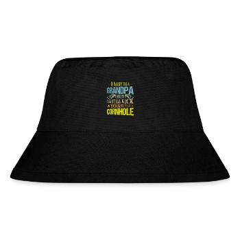 Funny Grandpa Cornhole Player Bean Bag Toss - Stanley/Stella Recycled Bucket Hat - black - Front