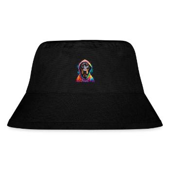 Dobermann Hoodie Hund Bunt Lustig Tier Print - Stanley/Stella recycelter Bucket Hat - Schwarz - Vorne