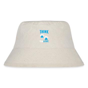 Think Pawsitive Funny Dog Pawprint Humor Animal - Stanley/Stella Recycled Bucket Hat - natural - Front