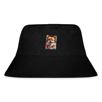 Casque de Poméranie Chien Imprimé - Bob recyclé Stanley/Stella - noir - Devant