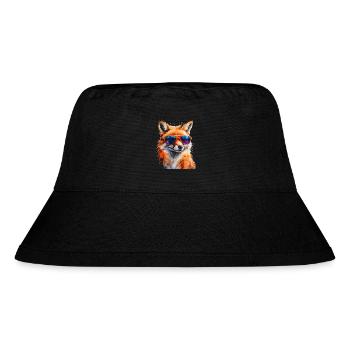 Fuchs Sonnenbrille Bunt Tier Design Print - Stanley/Stella recycelter Bucket Hat - Schwarz - Vorne
