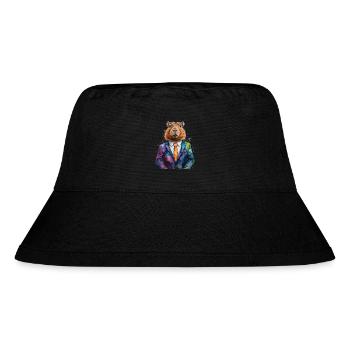 Capybara Suit Capy Colorful Animal Design Print - Stanley/Stella Recycled Bucket Hat - black - Front