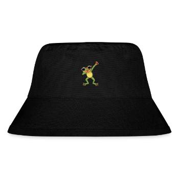 Coole Tanzende Frosch Mit Sonnenbrille - Stanley/Stella recycelter Bucket Hat - Schwarz - Vorne